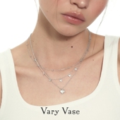 Vary 精致原创小众设计轻奢高级 多层叠戴爱心项链 Vase 氛围感