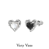 纯银复古原创小众设计 Vase奶油爱心耳钉 周震南同款 Vary