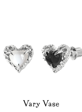 【周震南同款】Vary Vase奶油爱心耳钉 纯银复古原创小众设计