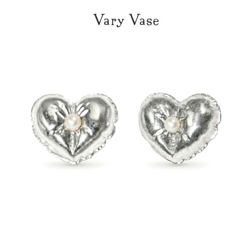 VaryVase珍珠气球爱心耳钉