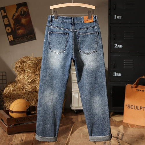 Ретро прямые свободные джинсы, штаны для отдыха, большой размер, свободный прямой крой