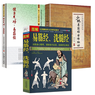 3册图解易筋经洗髓经+少林易筋经古传秘功+健身气功易筋经健身气功全书易筋经达摩古法八段锦五禽戏养生保健体育运动书籍