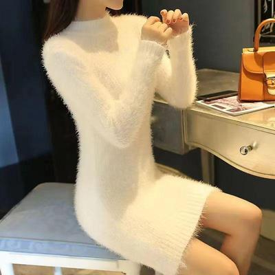 大衣连衣裙内搭仿水貂绒毛衣打底