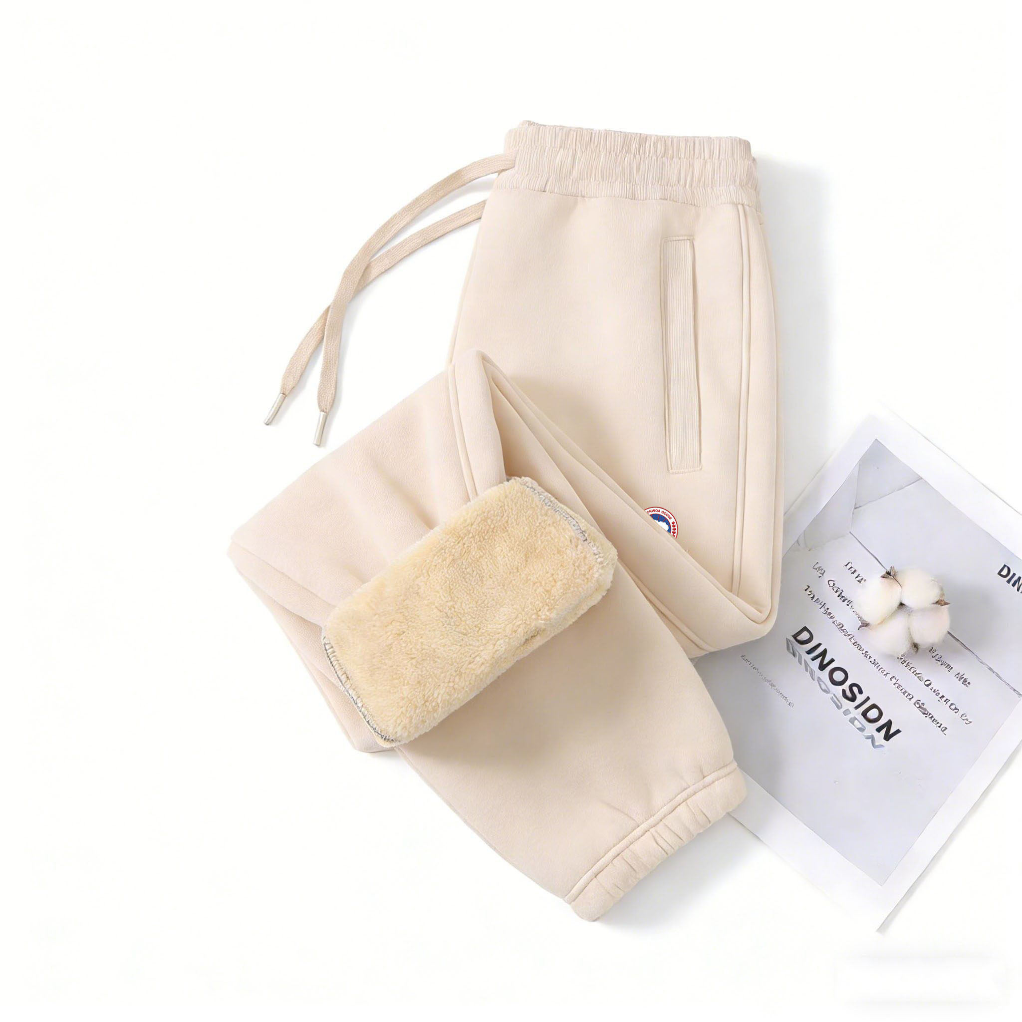 大鹅秋冬季男女同款羊羔绒卫裤加绒加厚防风保暖抽绳松紧腰灯笼裤,女装/女士精品,卫裤,淘宝优惠券,粉丝福利购,淘宝优惠卷