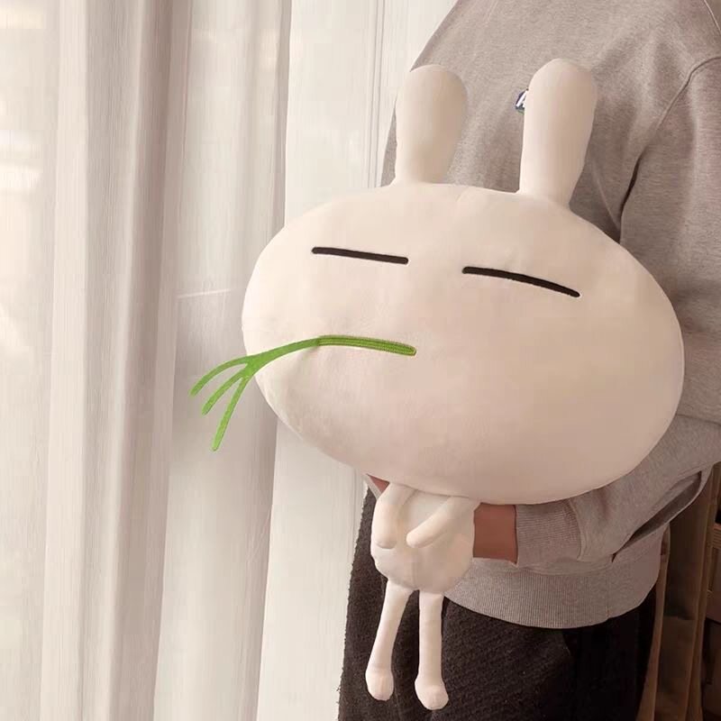 特大号兔斯基叼草抱枕可