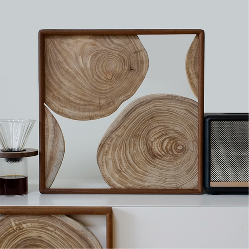 年轮原木挂画摆件玄关客厅自然