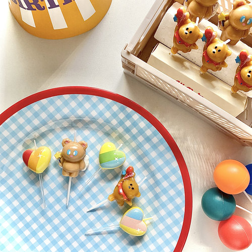 韩国拿气球小熊生日蜡烛