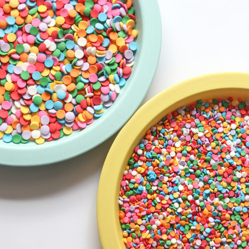 彩虹色大小圆形糖片圆片糖珠