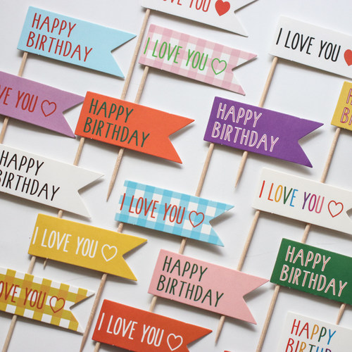 ins韩国彩色小旗插牌插件插旗