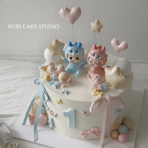 龙宝宝生日蛋糕摆件装饰