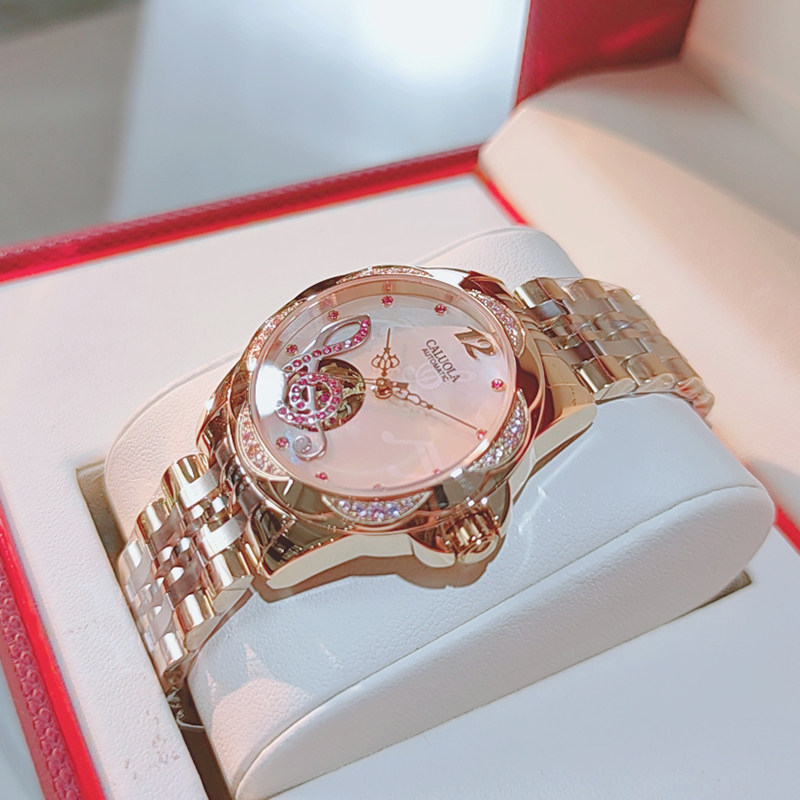 正品卡罗莱全自动机械表十大女士手表女表钢带时尚气质品牌防水潮