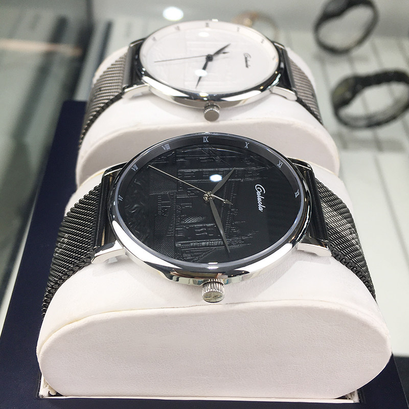 卡罗莱石英男士手表男表超薄学生简约浮雕休闲正品品牌皮带防水潮
