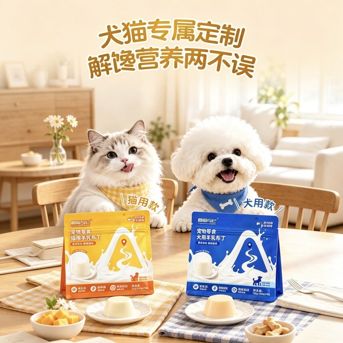 冒险与它羊乳布丁宠物零食猫咪布丁营养解馋狗狗羊奶果冻