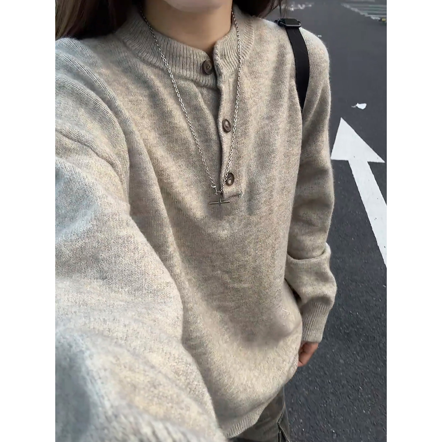 美式复古cleanfit亨利领毛衣