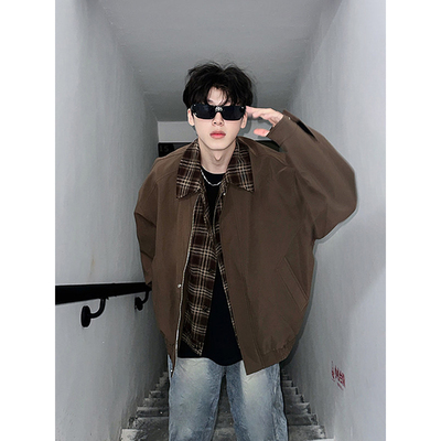 古着vintage棕色外套秋冬美拉德