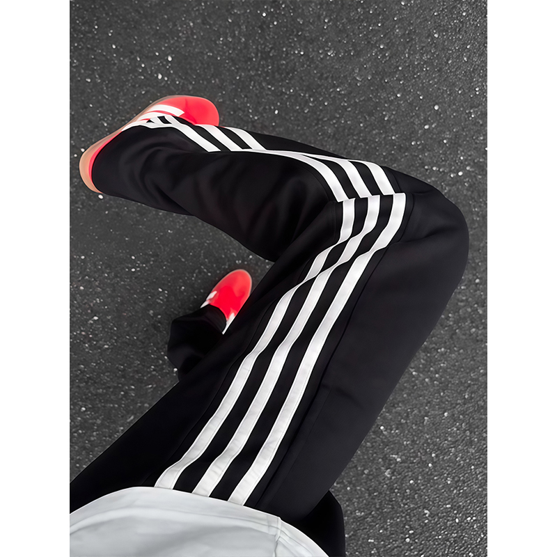 cleanfit黑色三条杠裤子男款