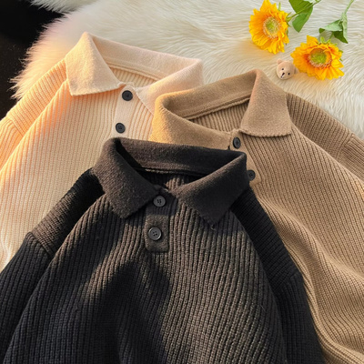 日系慵懒风毛衣复古oversize套头