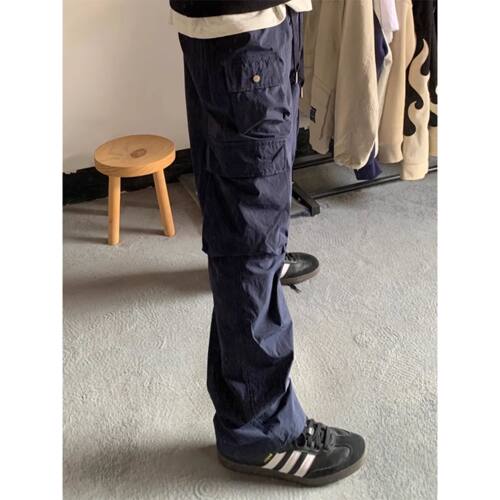 cleanfit藏蓝色美式复古工装裤男