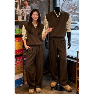 老钱风polo翻领毛衣马甲男款春秋内搭无袖背心坎肩叠穿打底针织衫