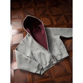 美式 外套 型帝王红内开衫 空气层短款 连帽卫衣男春秋750g重磅boxy版