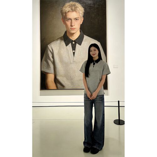 美式假两件重磅翻领短袖POLO衫