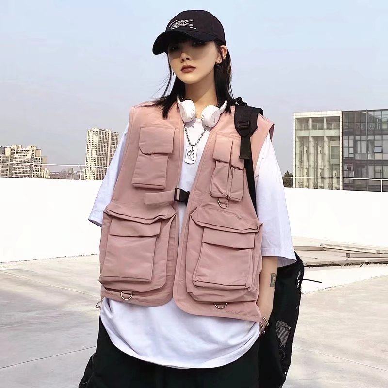 TACTICAL FUNCTIONAL WIND MULTI-POCKET VEST TOOLING SLEEVELESS VEST MENS VEST LOOSE TOP COAT OUTER WEAR MENS AND WOMENS TIDE