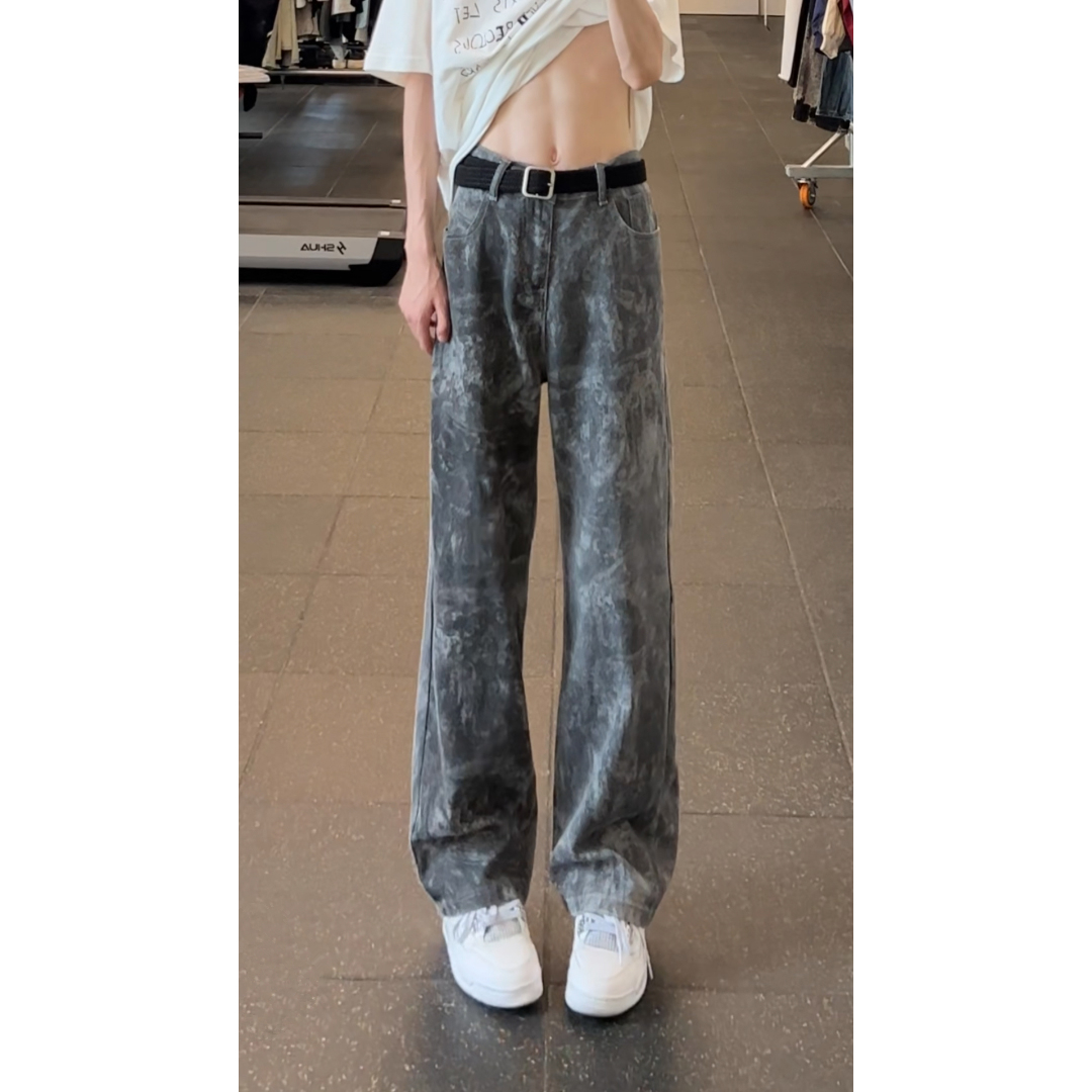 美式复古扎染迷彩牛仔裤男款