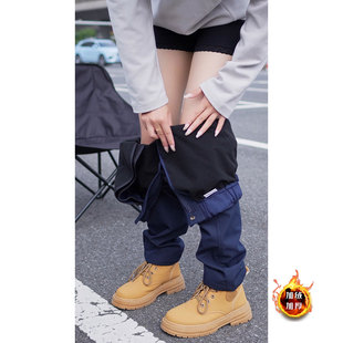 子直筒微锥户外登山裤 东北防寒加绒冲锋裤 裤 防水防风秋冬美式 男款