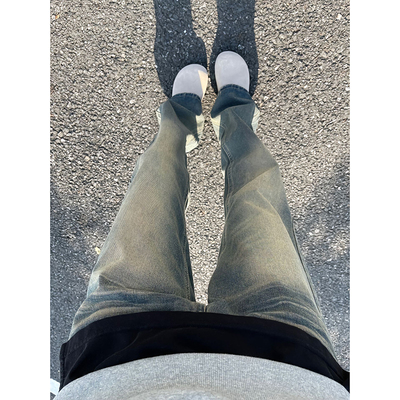 高街潮牌美式vibe复古蓝牛仔裤