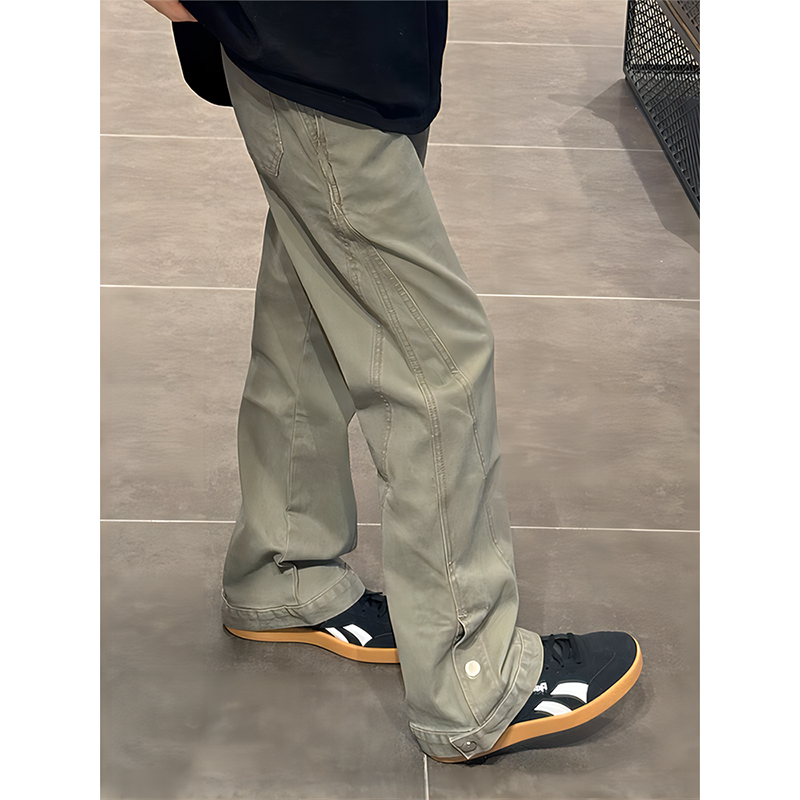 美式vibe风修身微喇牛仔裤