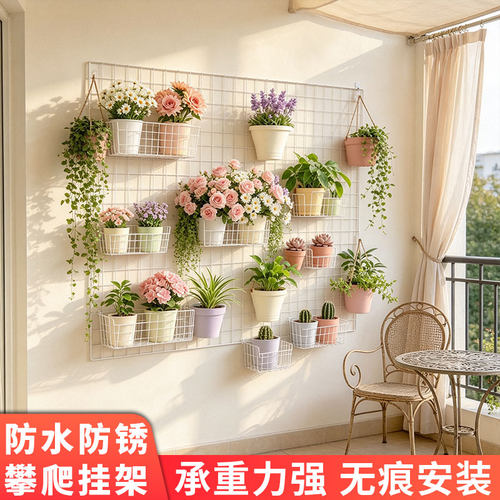 铁艺网格花架攀爬架户外庭院阳台藤架防水防锈月季铁线莲攀爬网架