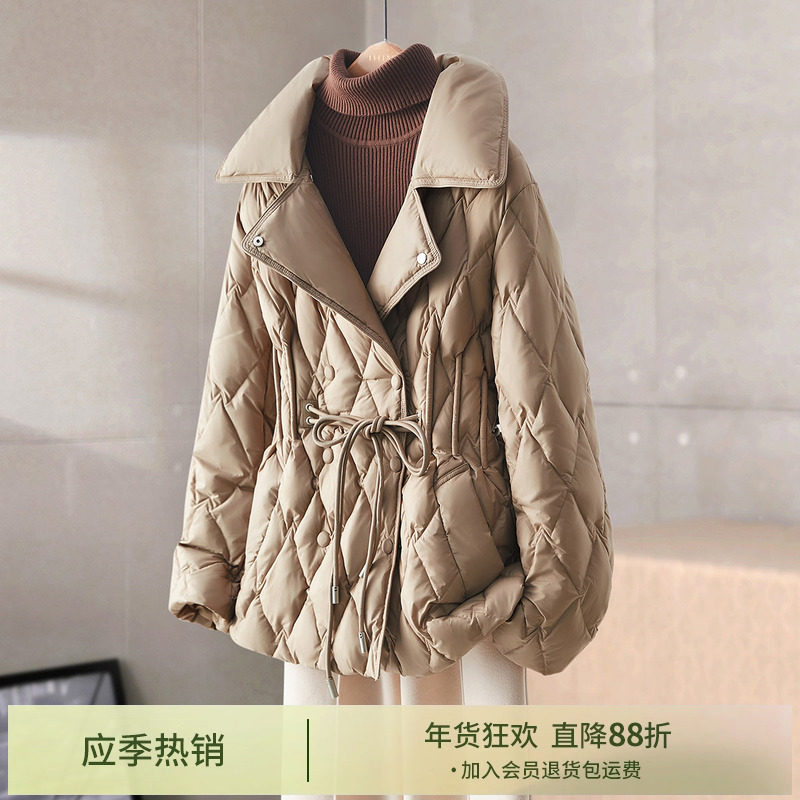 IHIMI90白鸭绒羽绒服女2025冬季新款上衣宽松轻薄显瘦短款外套,女装/女士精品,羽绒服,淘宝优惠券,粉丝福利购,淘宝优惠卷