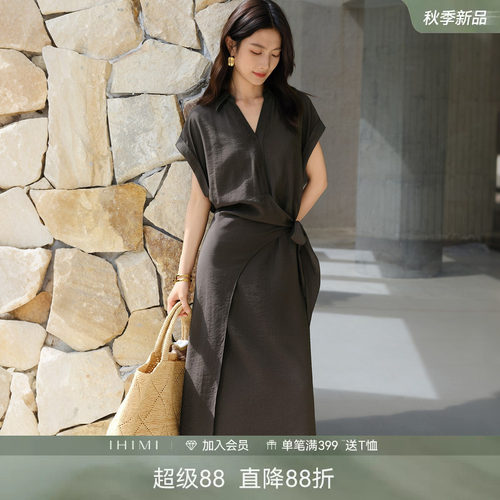 IHIMI海谧绑带气质连衣裙