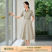 新款 IHIMI海谧通勤漂亮气质正式 场合2025夏季 收腰高级感连衣裙女