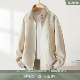 IHIMI海谧时尚立领短款廓形夹克版外套女款春季休闲超好看短上衣