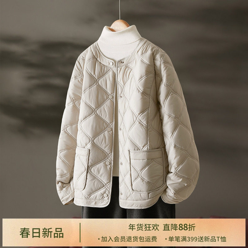 IHIMI海谧小香风薄款棉衣女2025秋季新款棉服百搭棉袄超好看外套,女装/女士精品,棉衣/棉服,淘宝优惠券,粉丝福利购,淘宝优惠卷