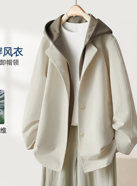 IHIMI海谧可拆帽风衣女早春