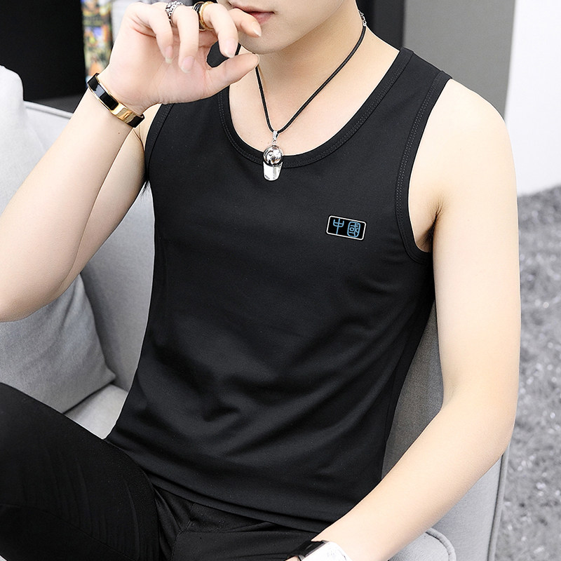 하나 사면 하나 무료 모달 아이스 실크 조끼 남성 트렌디 피트니스 허들 스포츠 속건성 양복 조끼 민소매 티셔츠 서스펜더