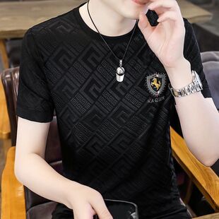 夏季 短袖 薄款 潮流修身 T恤帅气百搭休闲纯棉印花上衣 时尚 2026男士