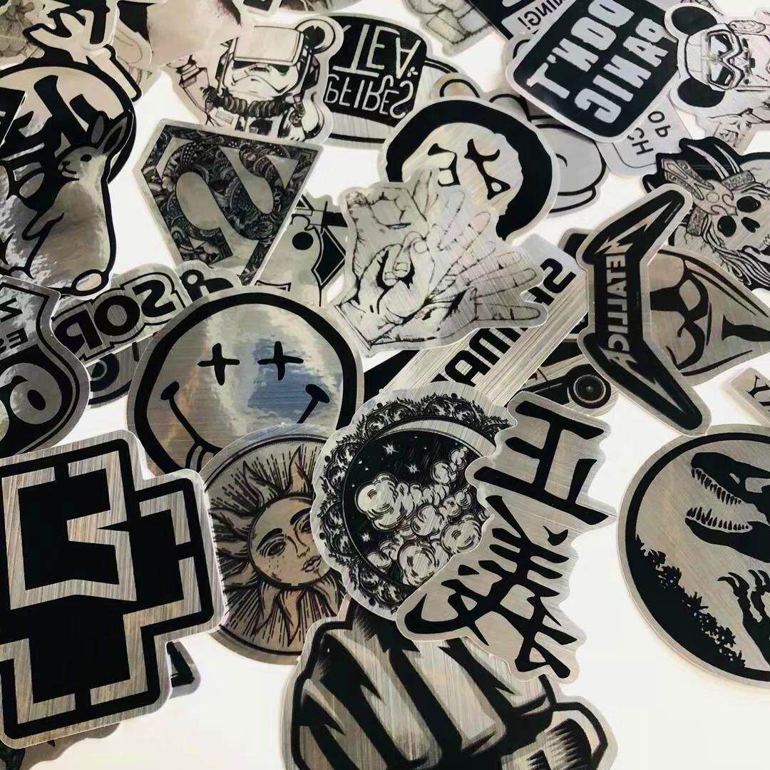 50张反光拉丝仿金属贴纸手机壳汽车装饰贴/反光贴