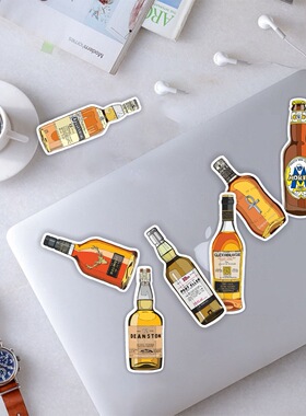 50张啤酒洋酒威士忌Whiskyc贴纸行李箱滑板车汽车装饰sticker