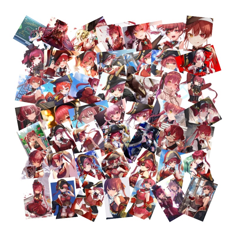 50张宝钟玛琳Vtuber hololive船长虚拟主播手机电脑笔记本贴纸