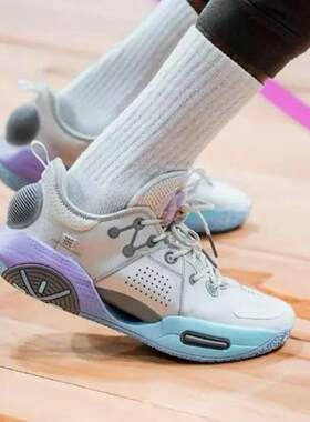 李宁篮球鞋 韦德全城9 棉花糖 男款高回弹篮球专业比赛鞋ABAU113