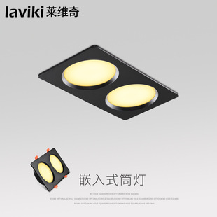 诺尔德LED筒灯双头格栅斗胆灯吊灯天花灯客厅走廊玄关灯嵌入式射