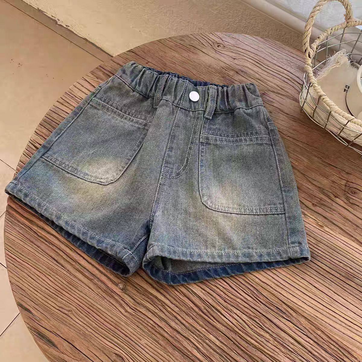 女童牛仔短裤2025新款夏季儿童宝宝复古时髦薄款百搭外穿工装裤子,童装/婴儿装/亲子装,儿童牛仔裤,淘宝优惠券,粉丝福利购,淘宝优惠卷