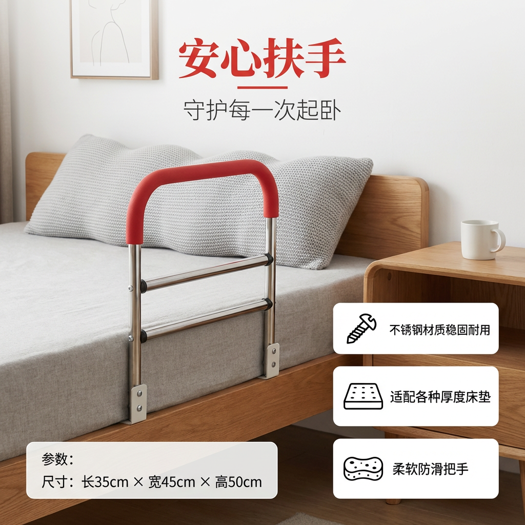 辅助老人孕妇起身手拉借力器床边护栏防掉床起坐扶手适用各种床型