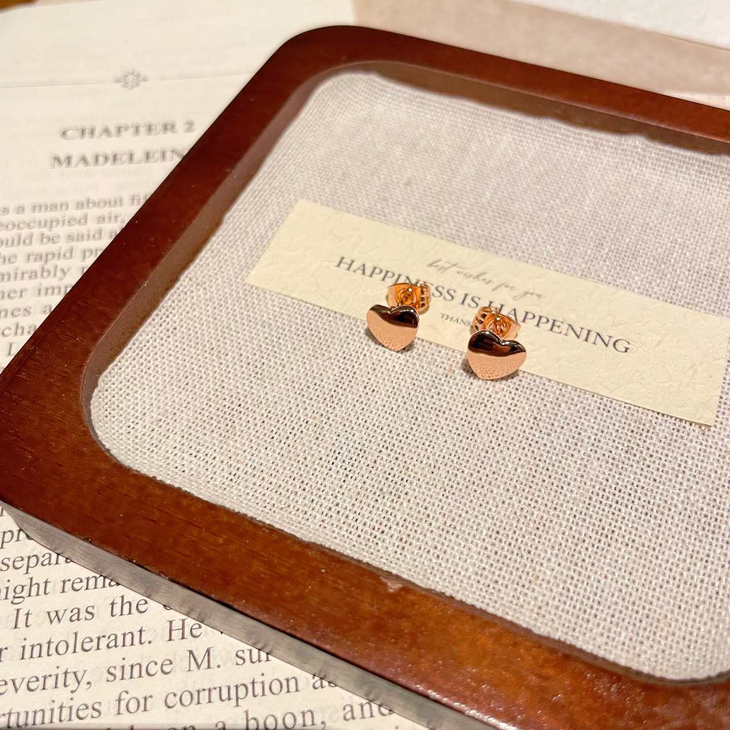 防过敏银针玫瑰金爱心耳钉女简约精致小巧耳环养耳洞巨好看耳坠