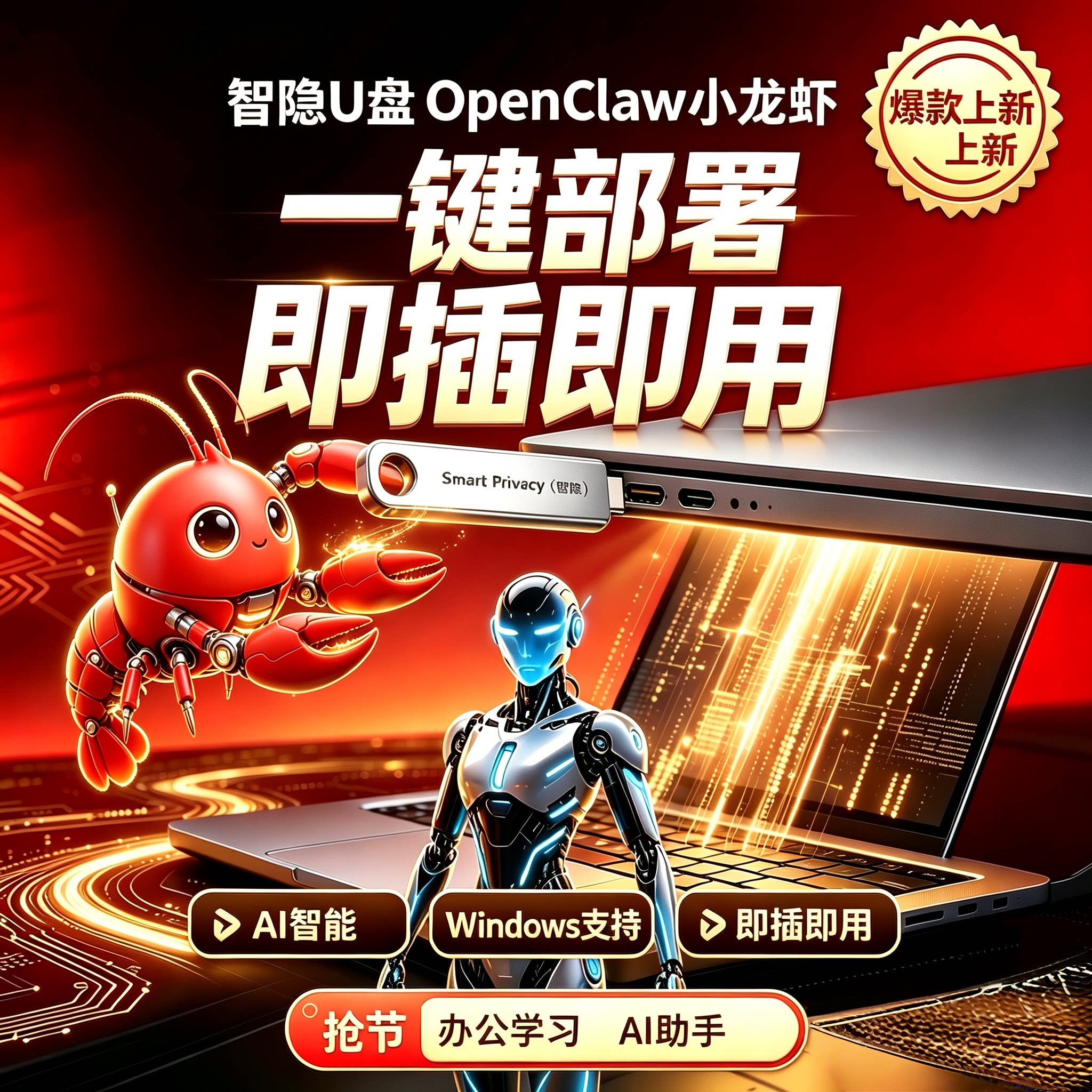 即插即用龙虾机器人AI