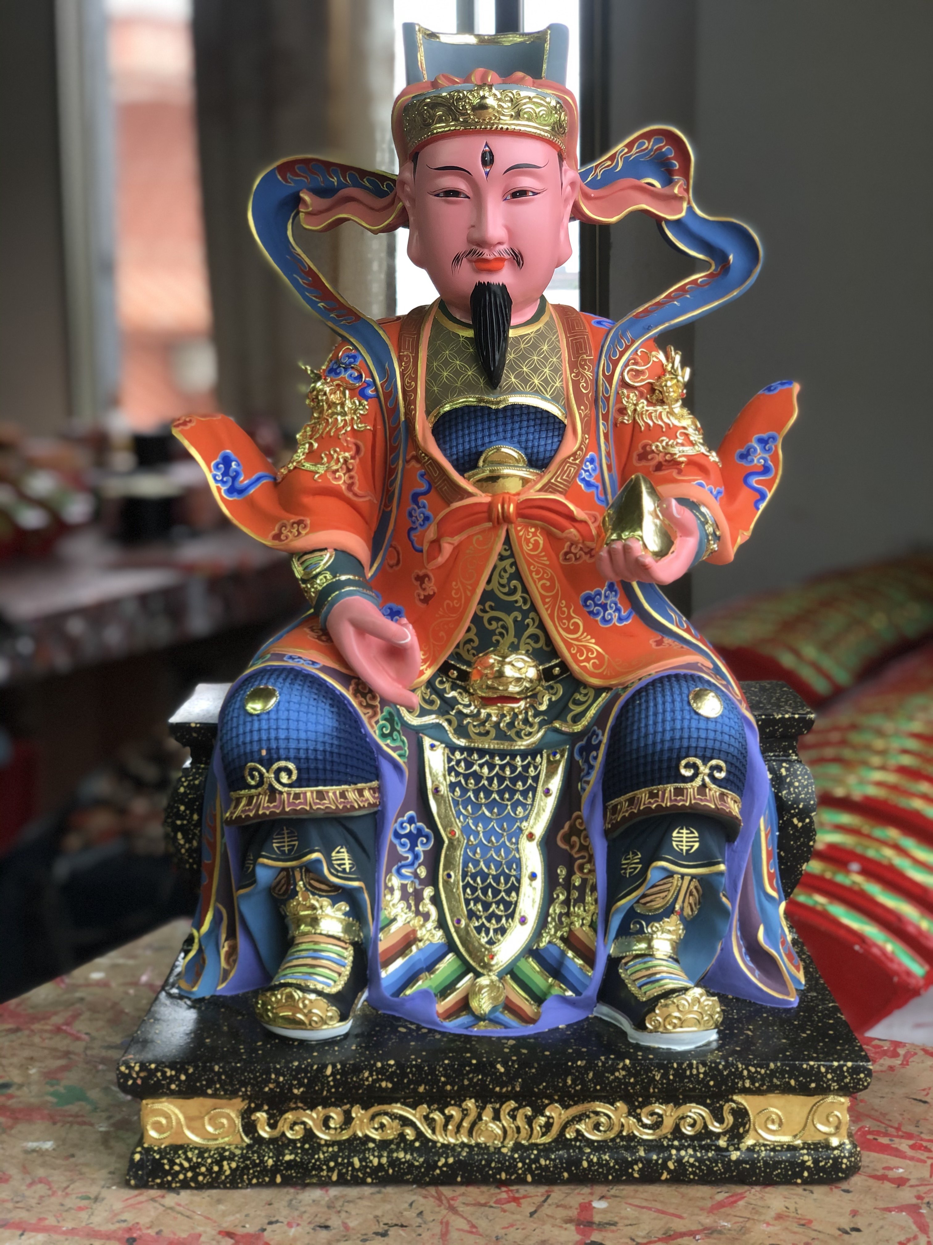 华光大帝灵官马元帅三眼灵光华光天王马天君木雕佛像