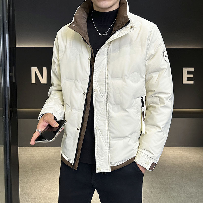 男士羽绒服冬季2025新款潮牌高级感连帽轻薄短款加厚保暖男装外套